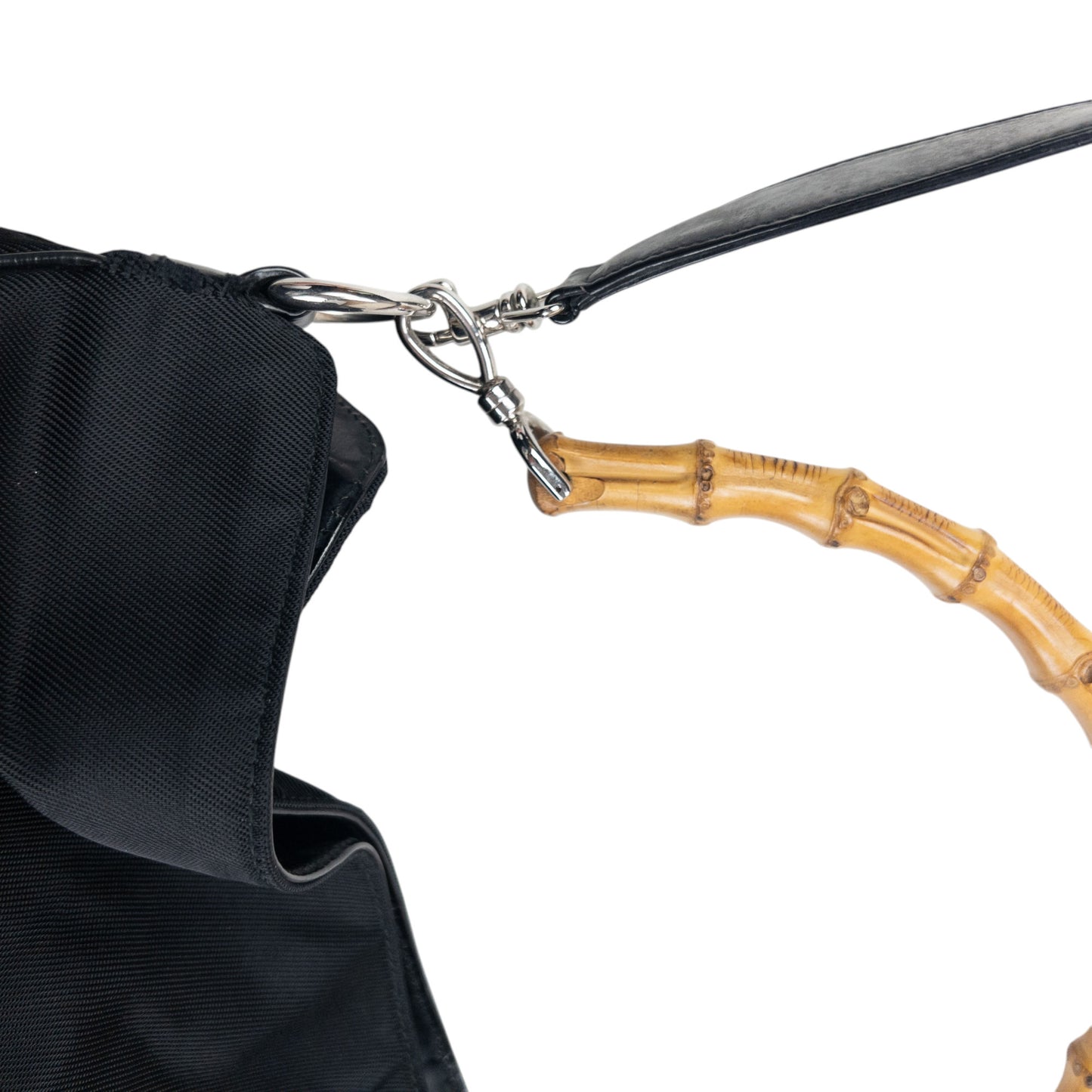 Vintage 2000s Gucci Bamboo Handle Hobo Handbag