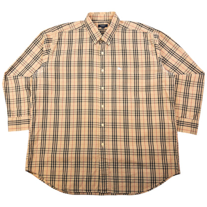 Vintage Burberry Nova Check Long Sleeve Button Up Shirt Size XL