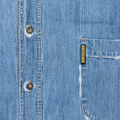Vintage 90s Armani Jeans Long Sleeve Button Up Denim Shirt Size XL