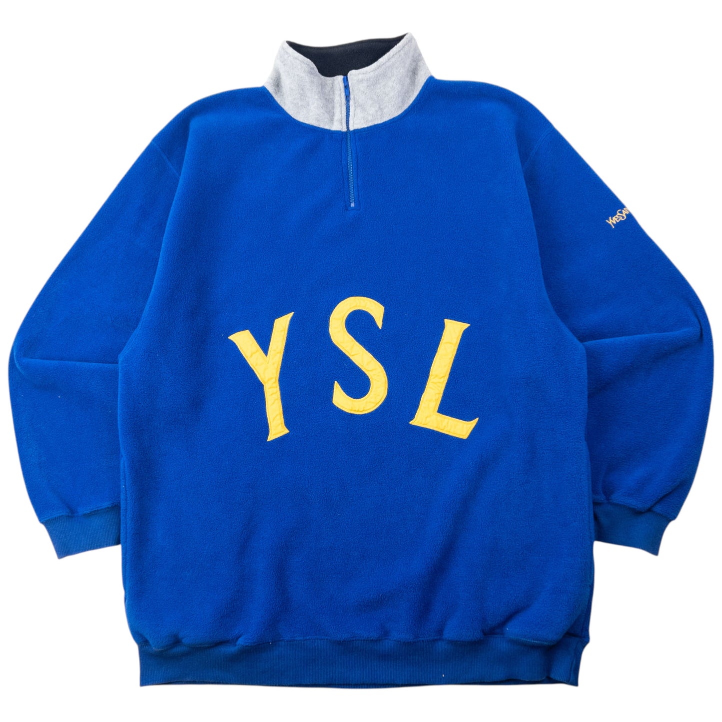 Vintage 2000s YSL Yves Saint Laurent Q Zip Fleece Sweatshirt Size XL