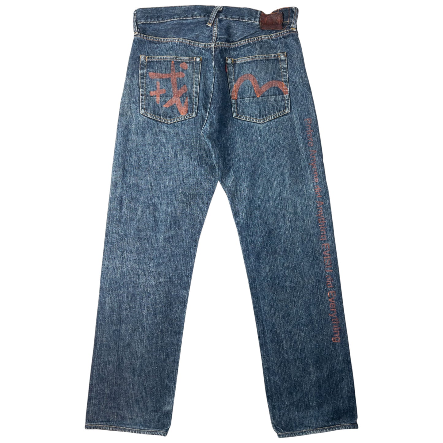 Vintage Evisu Gull Text Japanese Denim Jeans Size W32
