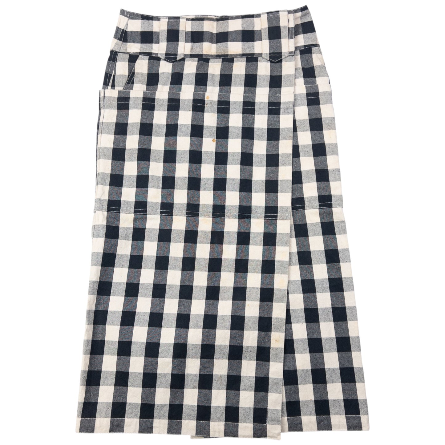 Vintage Issey Miyake Checkered Wrap Skirt Womens Size W30