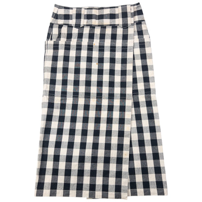 Vintage Issey Miyake Checkered Wrap Skirt Womens Size W30