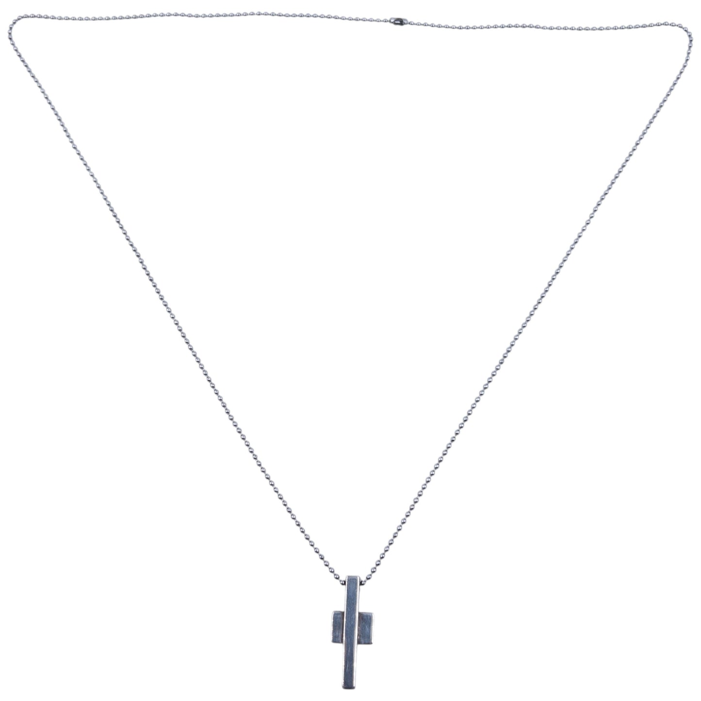 Vintage 2000s Gucci Silver Cross Pendant Necklace