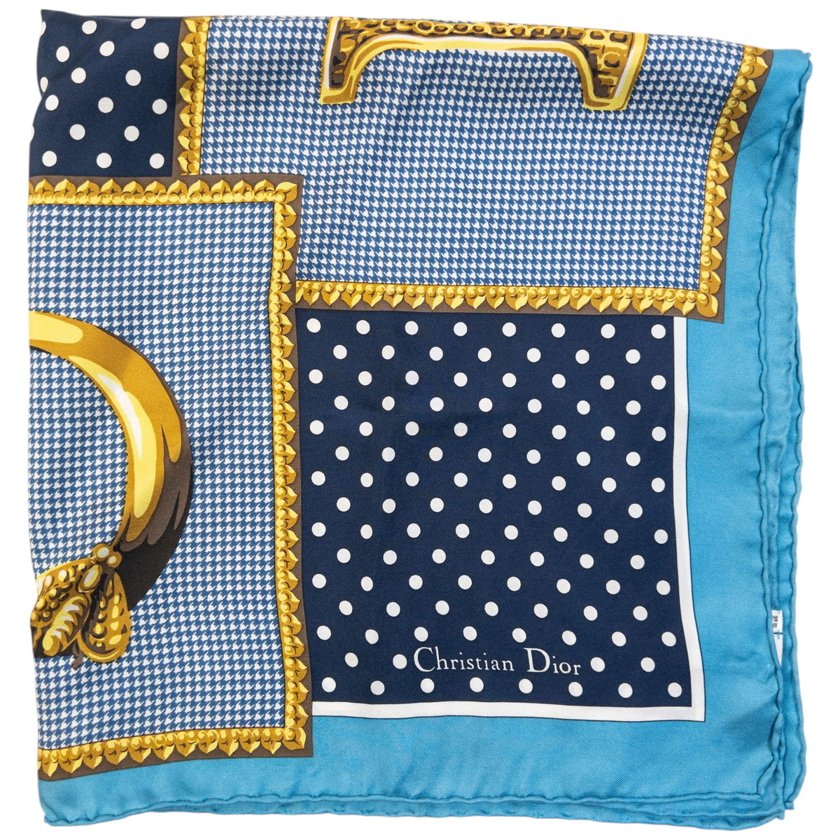 Vintage 2000s Dior Polka Dot Silk Scarf