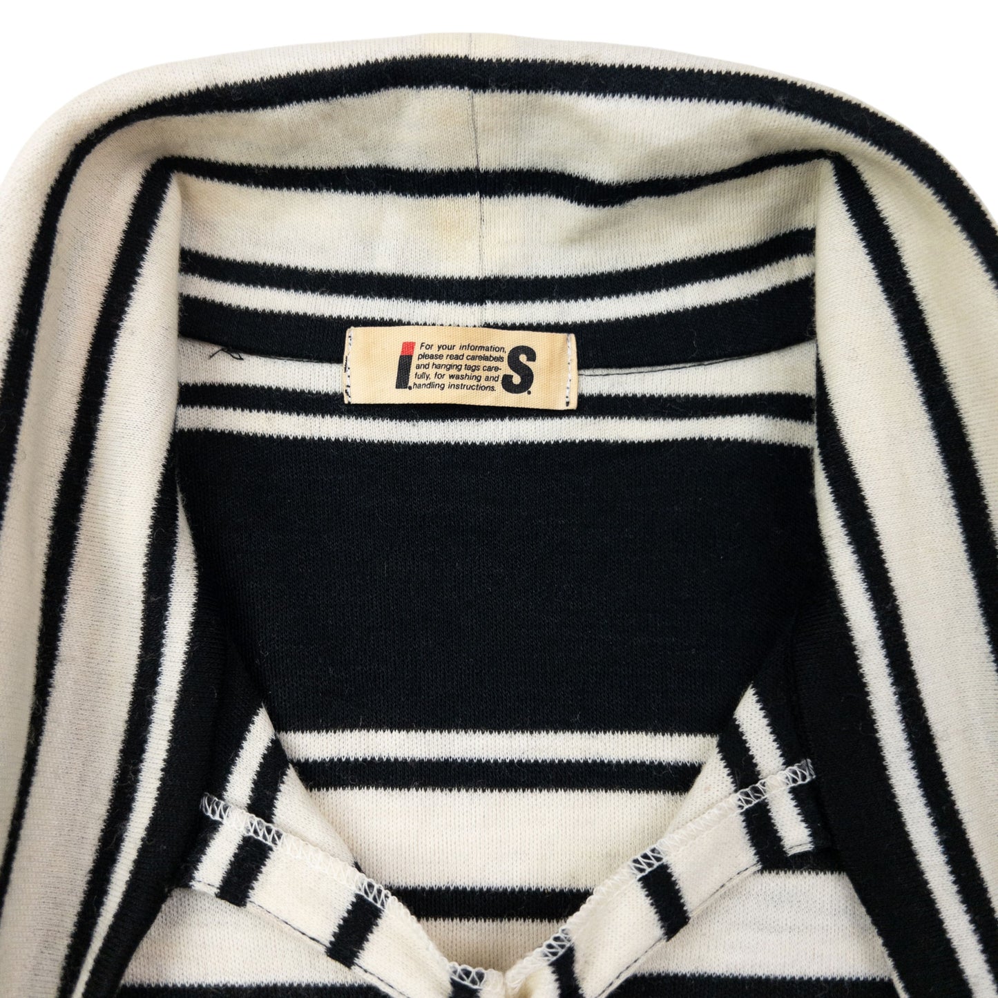 Vintage 80s Issey Miyake I.S. Striped Tie-Neck Sweater Dress Womens Size L