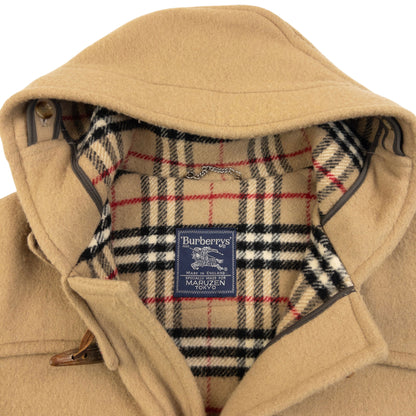 Vintage 90s Burberry Nova Check Lined Wool Duffle Jacket Size XL