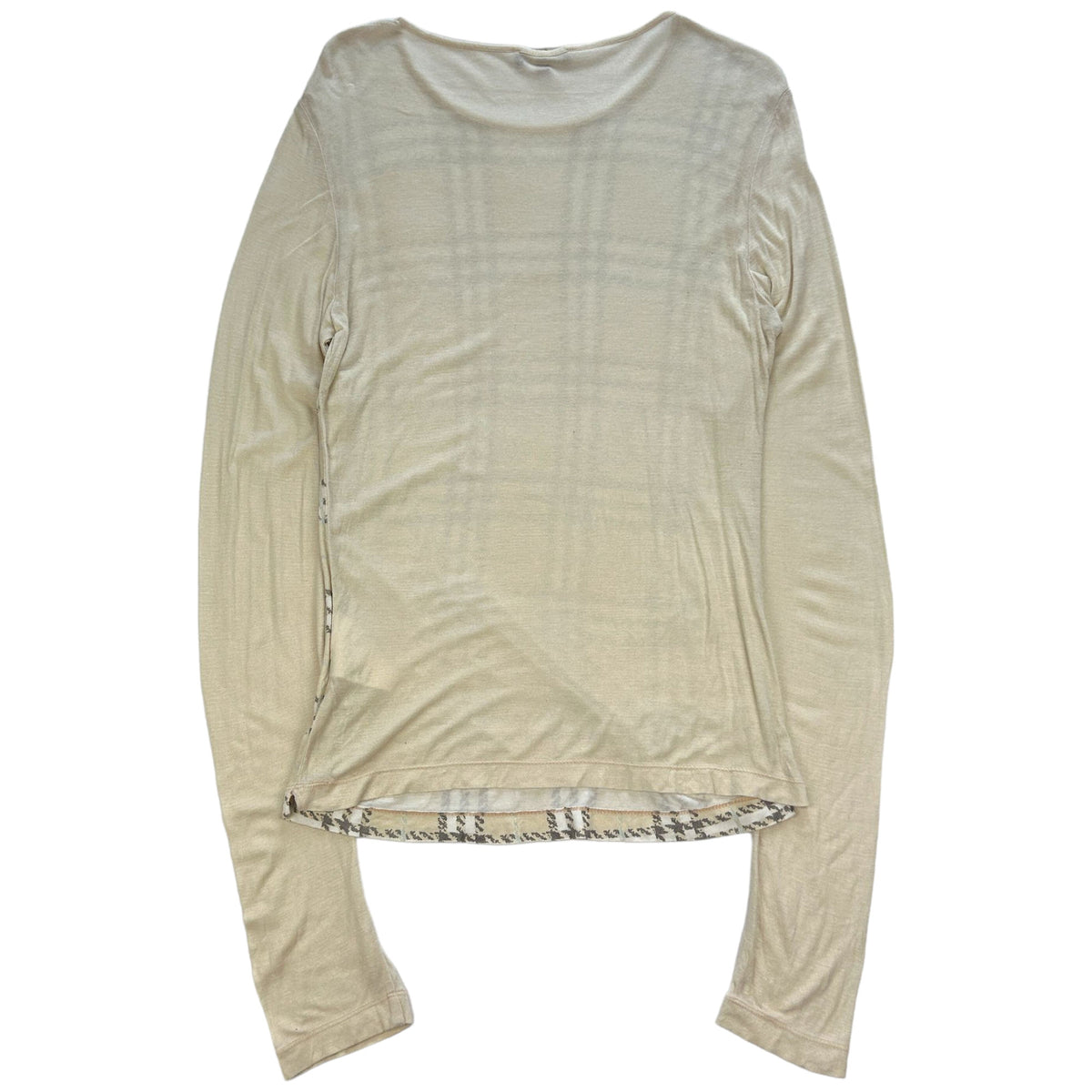 Vintage Burberry Nova Check Long Sleeve T Shirt Woman&#39;s Size L