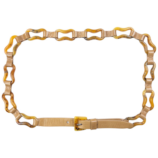 Vintage 2000s Prada Tortoise Shell Chain Belt Womens Size L