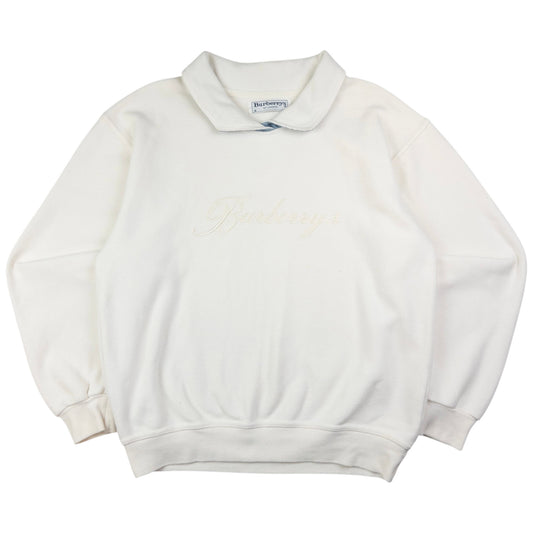 Vintage Burberry Embroidered Polo Sweatshirt Size S