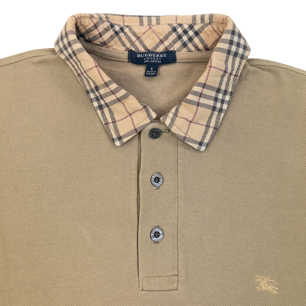 Vintage 2000s Burberry Nova Check Collar Polo Shirt Size L
