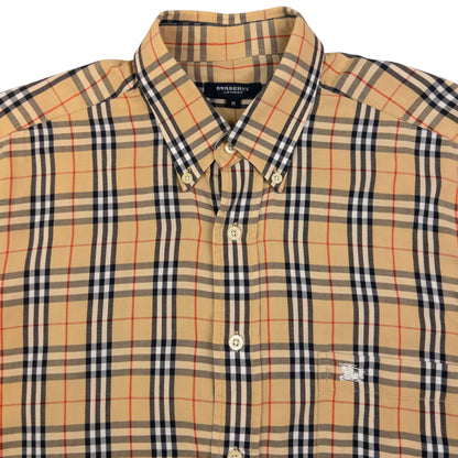 Vintage Burberry Nova Check Long Sleeve Button Up Shirt Size M