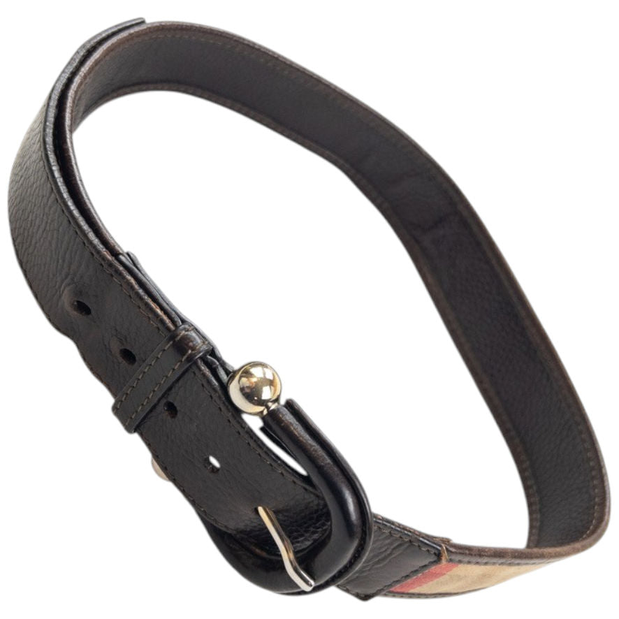 Vintage 2000s Burberry Nova Check Leather Belt Size S