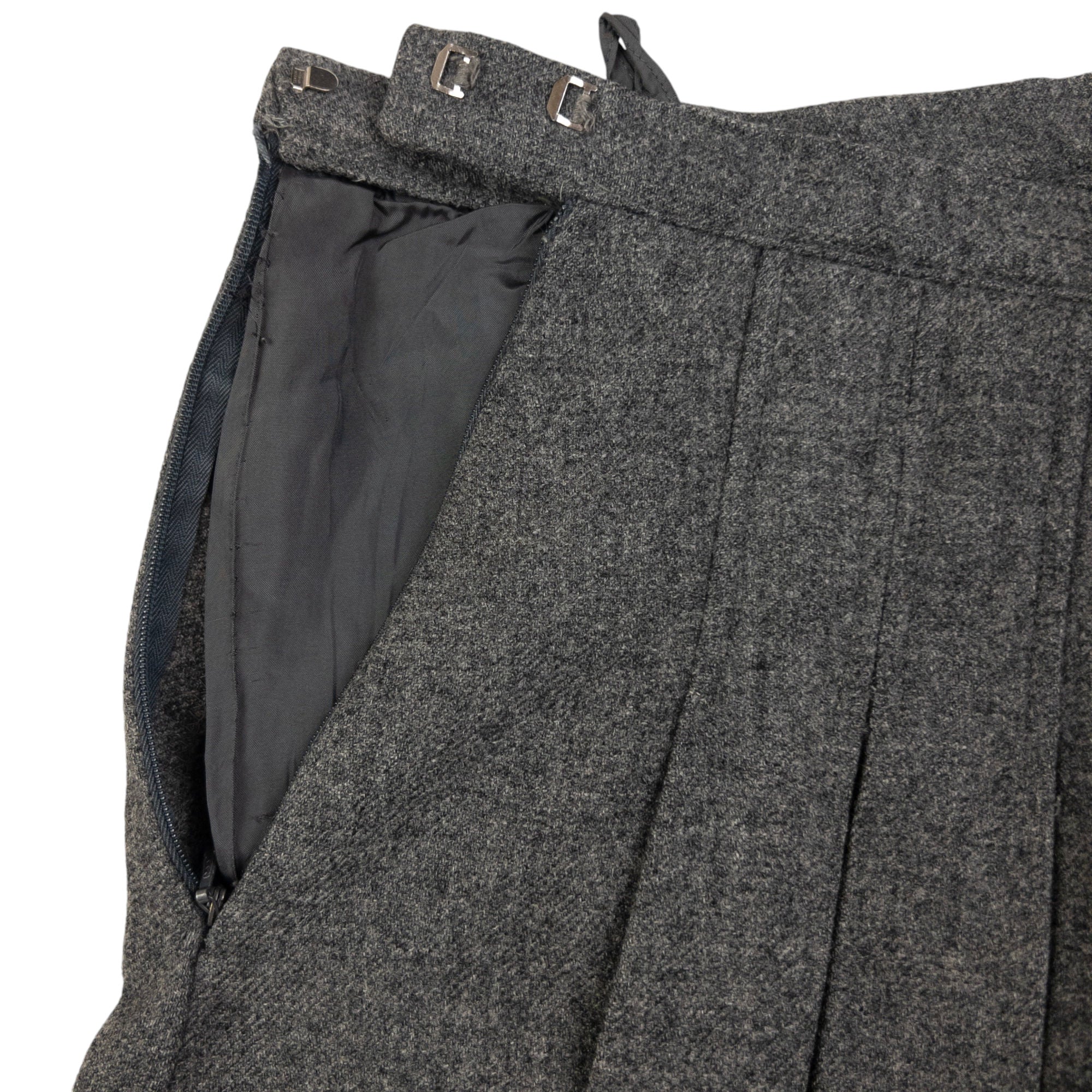 Vintage Burberry Irish Tweed Pleated Wool Skirt Womens Size W24