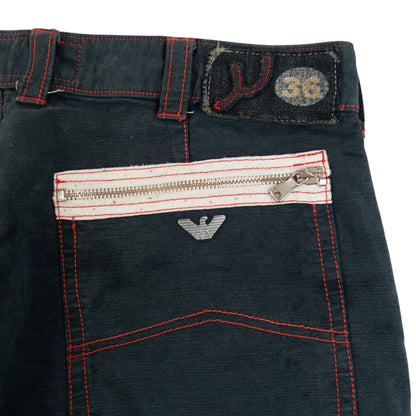 Vintage 2000s Armani Jeans Buckle Bondage Detail Trousers Size W35