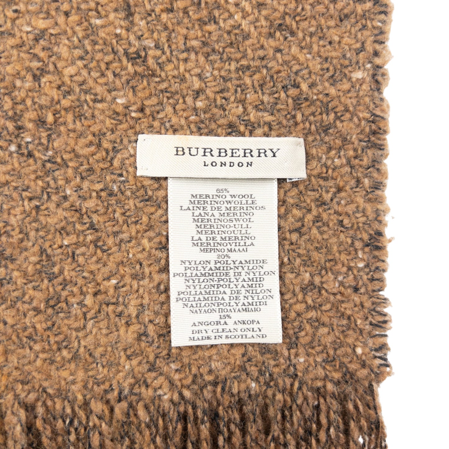 Vintage Burberry Wool Tassel Scarf