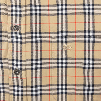 Vintage 90s Burberry Nova Check Long Sleeve Button Up Shirt Size XL