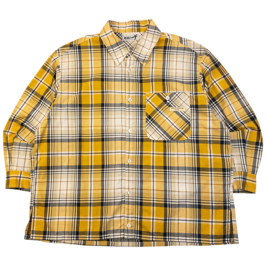 Vintage 90s Hai Sporting Gear By Issey Miyake shirt met lange mouwen en knoopsluiting maat M