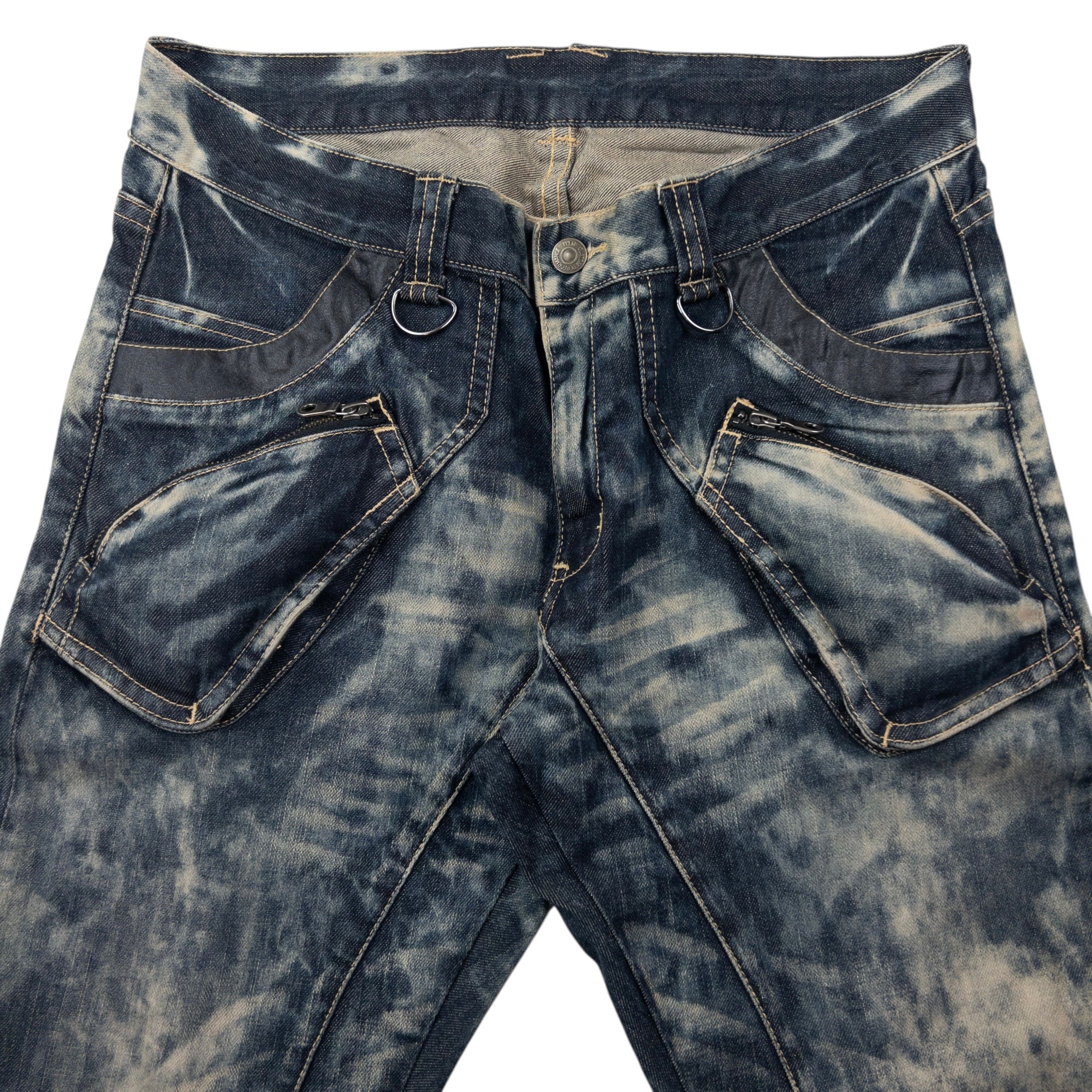 Vintage PPFM Curved Stacked Leg Denim Jeans Size W33