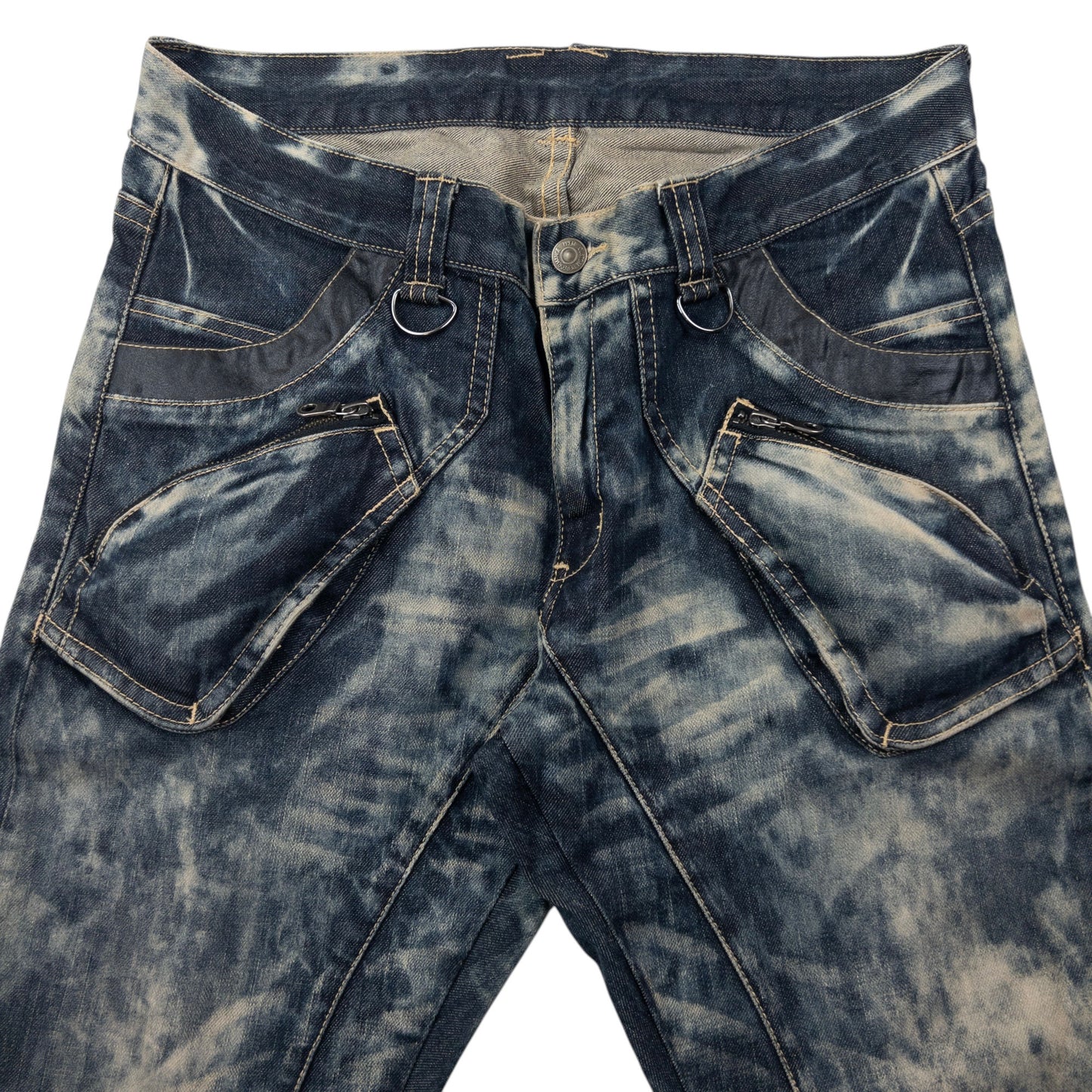 Vintage PPFM Curved Stacked Leg Denim Jeans Size W33