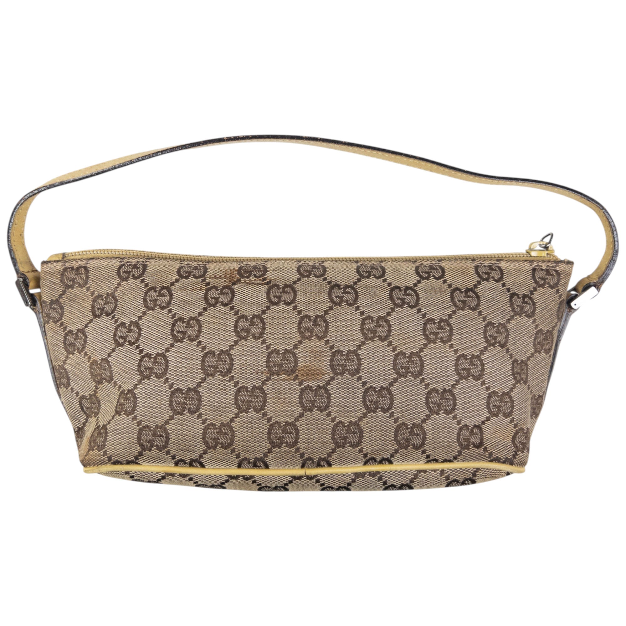 Vintage Gucci Monogram Pochette Mini Baguette Shoulder Bag