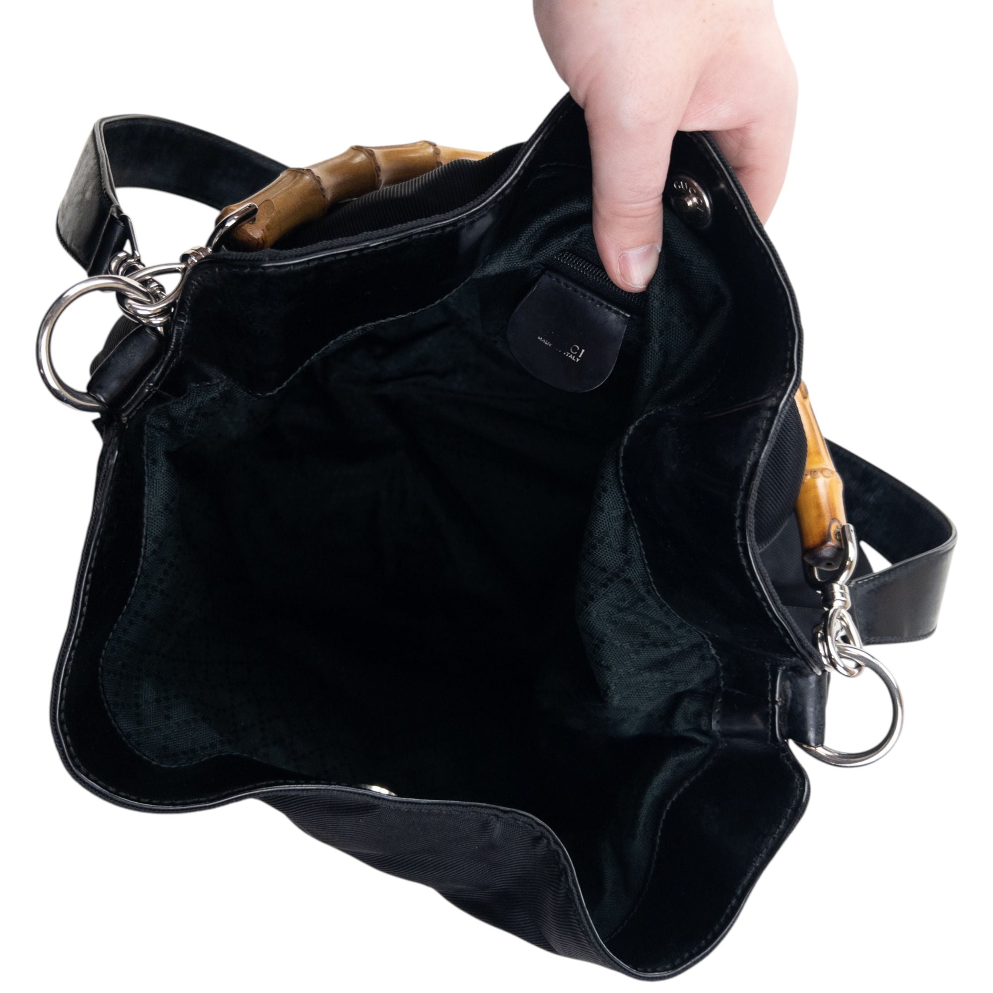 Vintage 2000s Gucci Bamboo Handle Hobo Handbag