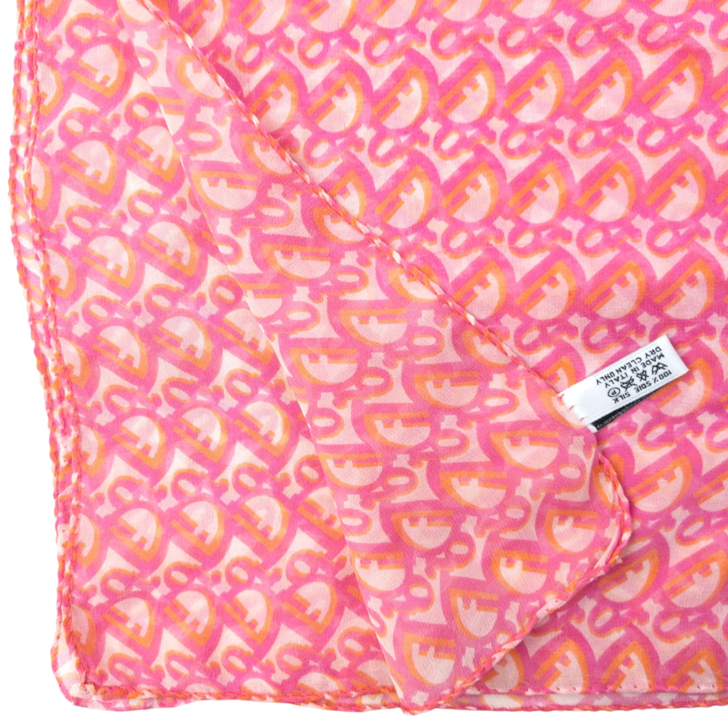 Vintage 2000s Dior Monogram Sheer Silk Scarf