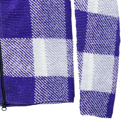 Vintage 90s Issey Miyake Checkered Zip Cardigan Womens SAMPLE Size S