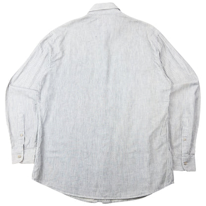 Vintage 90s Armani Jeans Striped Long Sleeve Button Up Shirt Size XL