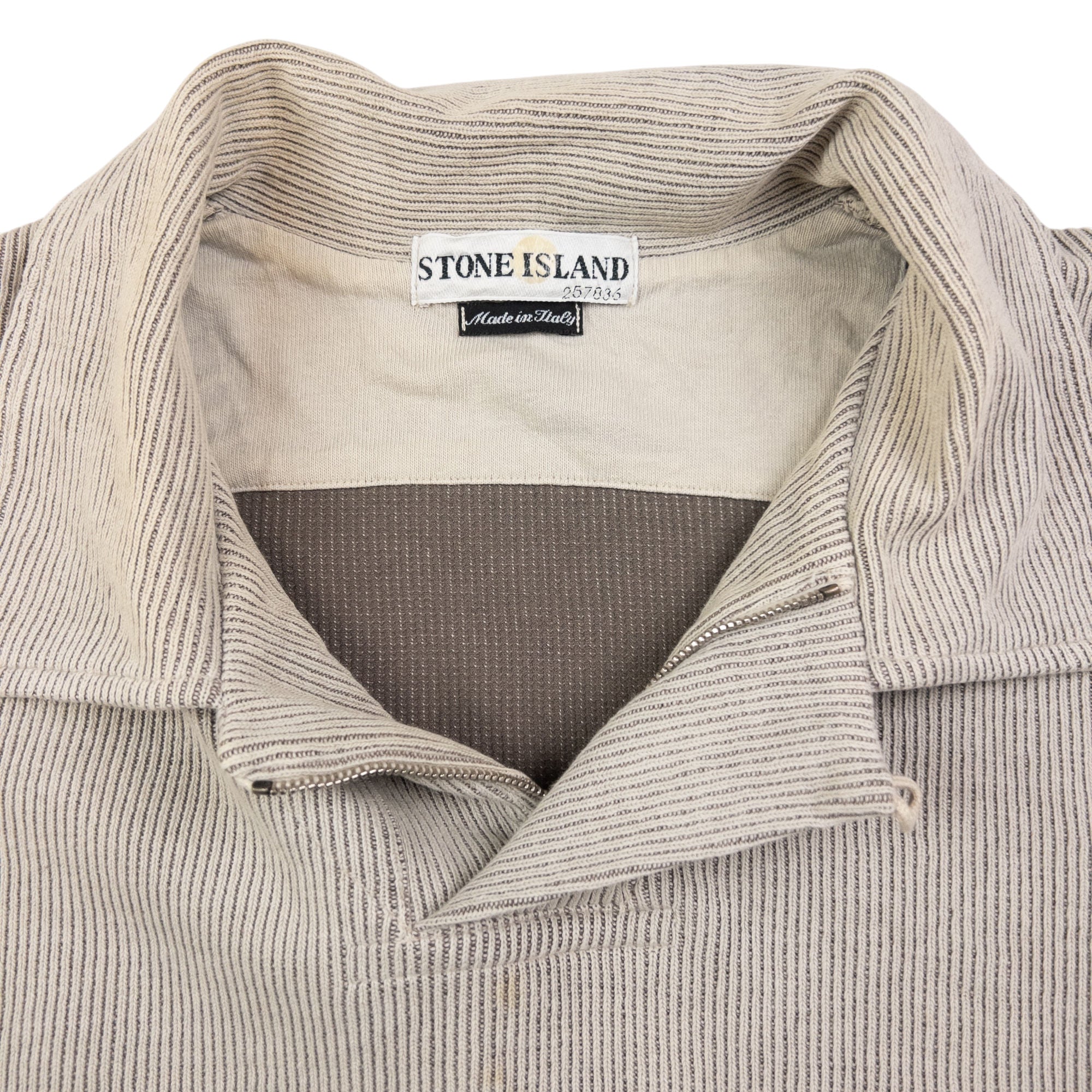 Vintage Stone Island Ribbed Q Zip Jumper Size L