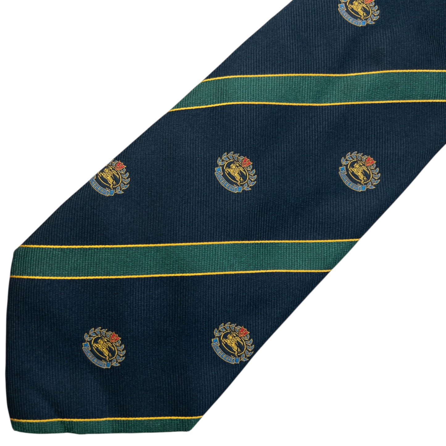 Vintage 80s Burberry Striped Monogram Silk Tie