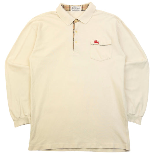 Vintage 90s Burberry Long Sleeve Polo Shirt Size M