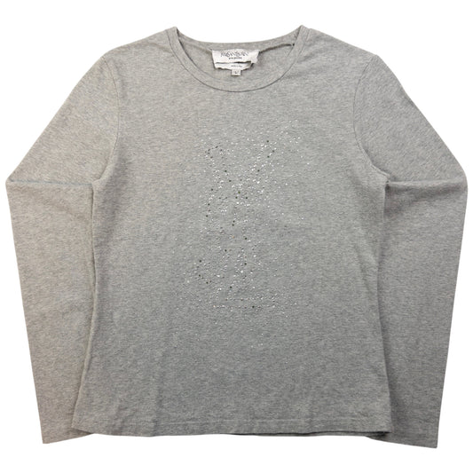 Vintage YSL Yves Saint Laurent Diamonte Long Sleeve T Shirt Womens Size L