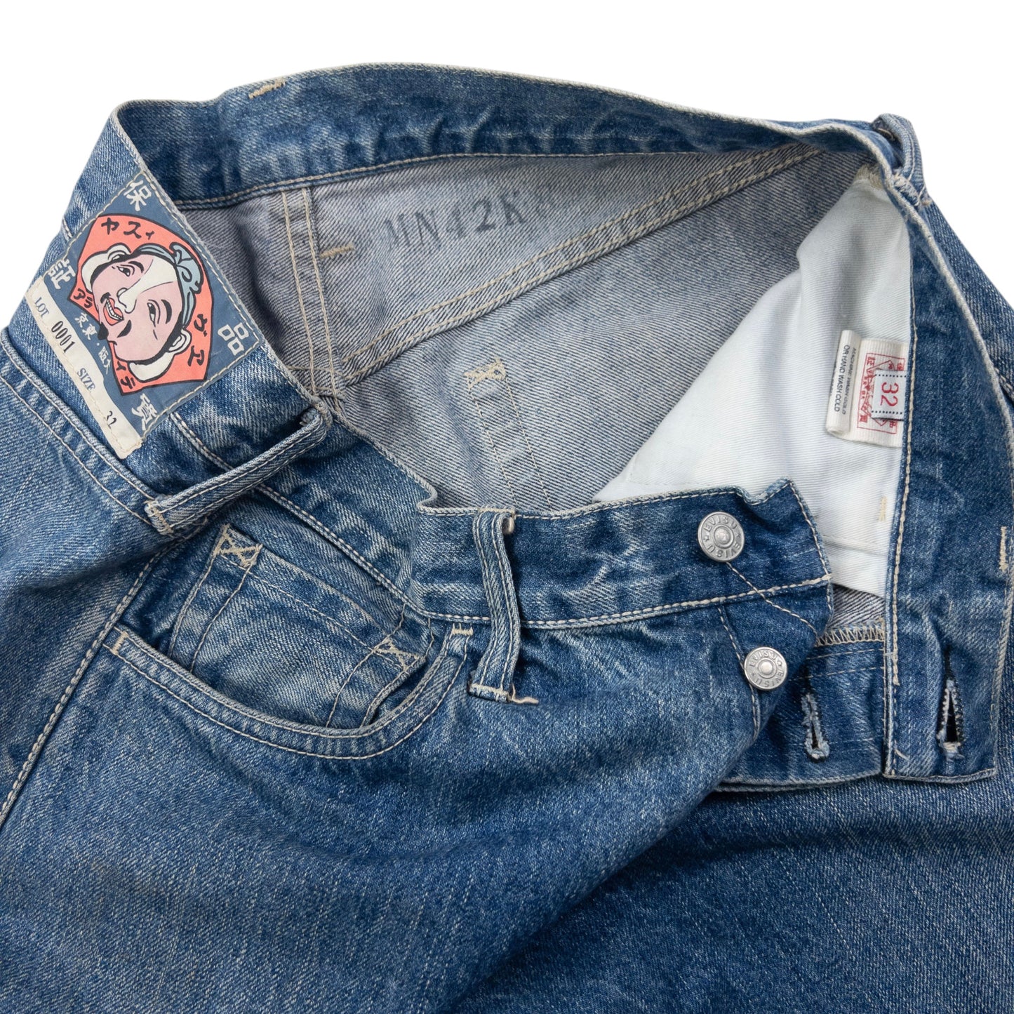 Vintage 2000s Evisu Painted Daicock Japanese Denim Jeans Size W32