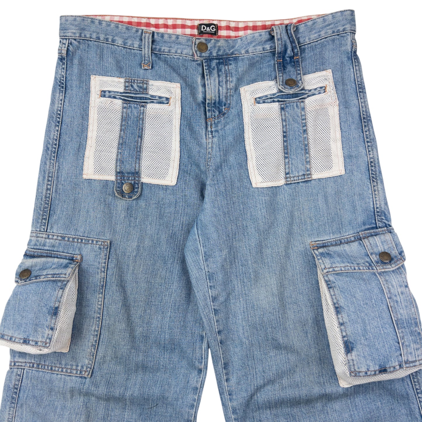 Vintage 2000s Dolce & Gabbana Mesh Cargo Pocket Denim Jeans Size W38