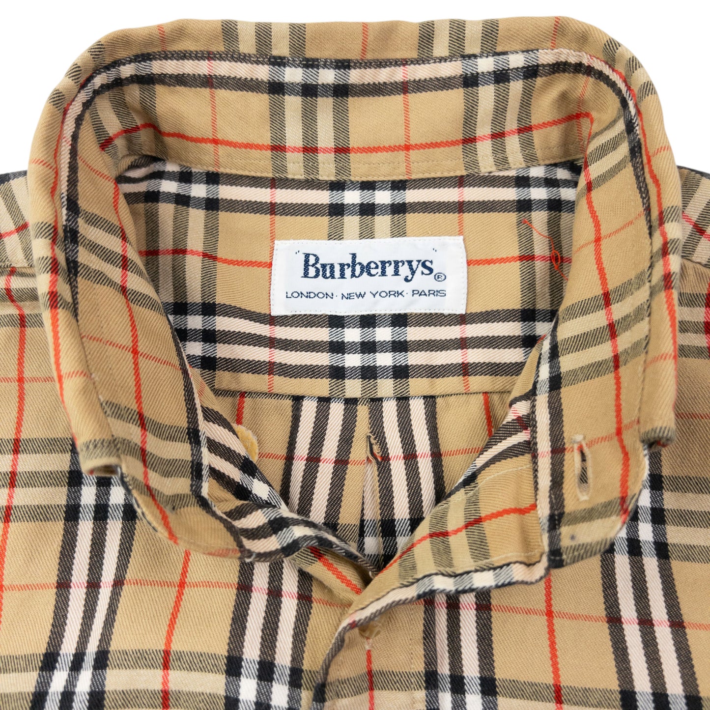 Vintage 90s Burberry Nova Check Long Sleeve Button Up Shirt Size XL
