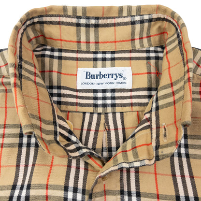 Vintage 90s Burberry Nova Check Long Sleeve Button Up Shirt Size XL