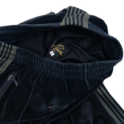 Needles Embroidered Velour Joggers in navy, photo 6