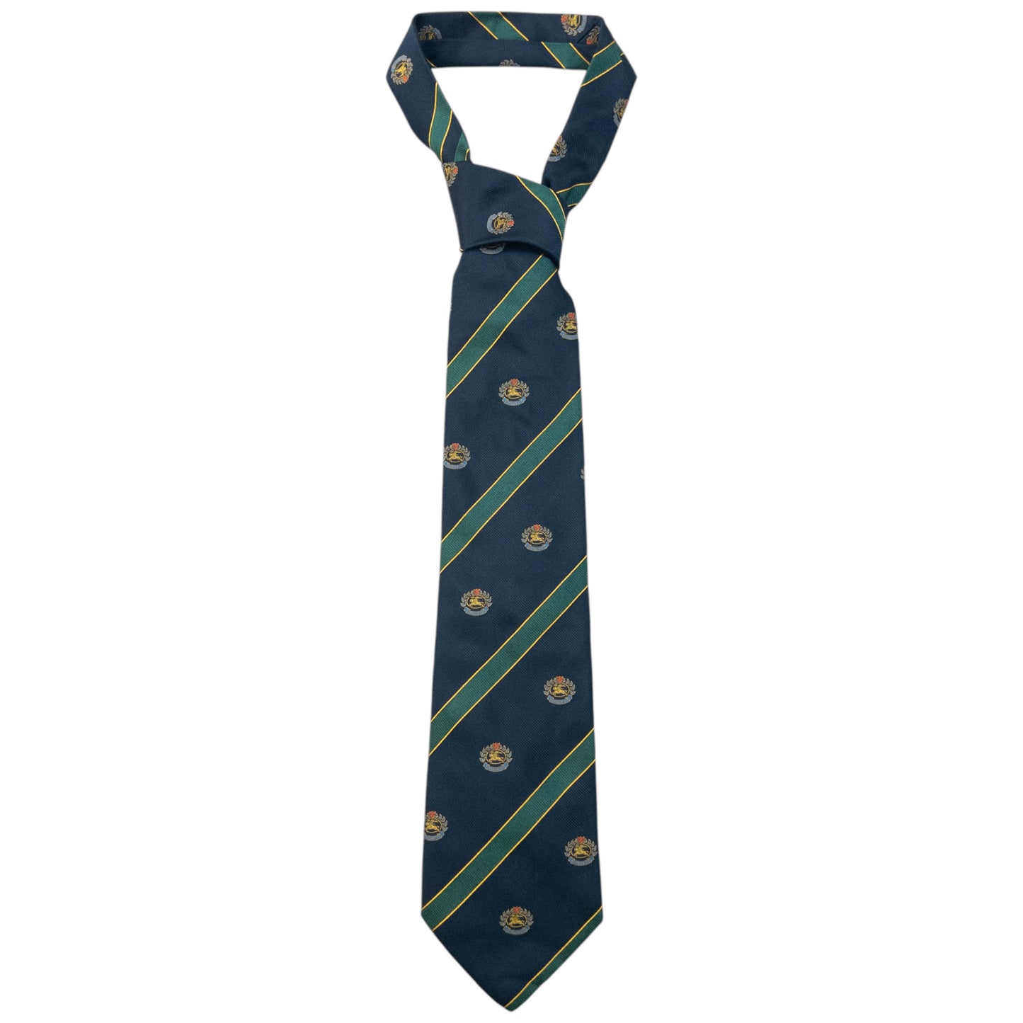 Vintage 80s Burberry Striped Monogram Silk Tie