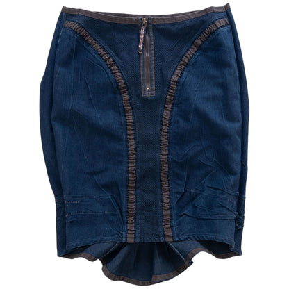 Vintage Marithe + Francois Girbaud Rouched Denim Skirt Women's Size W30