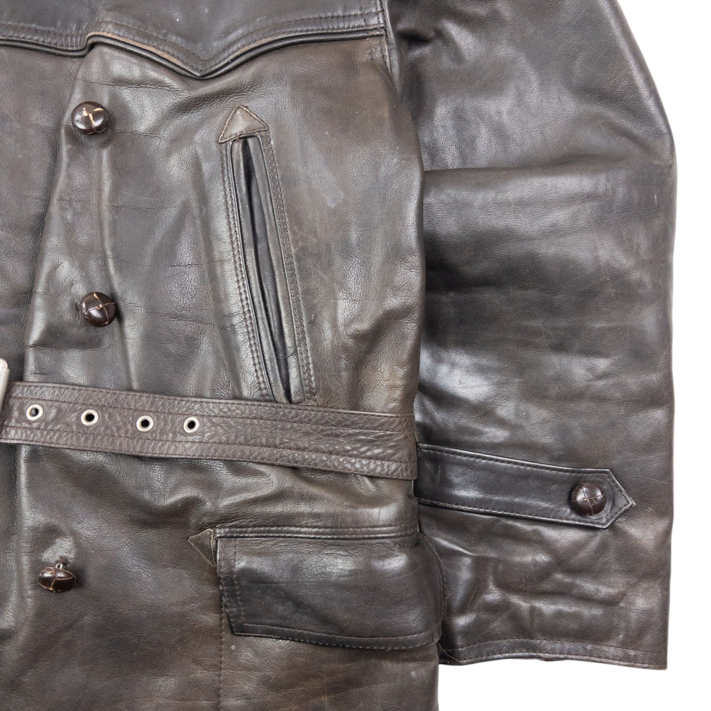 Vintage 80s Marithe + Francois Girbaud Millesimes Belt Waist Leather Jacket Size L