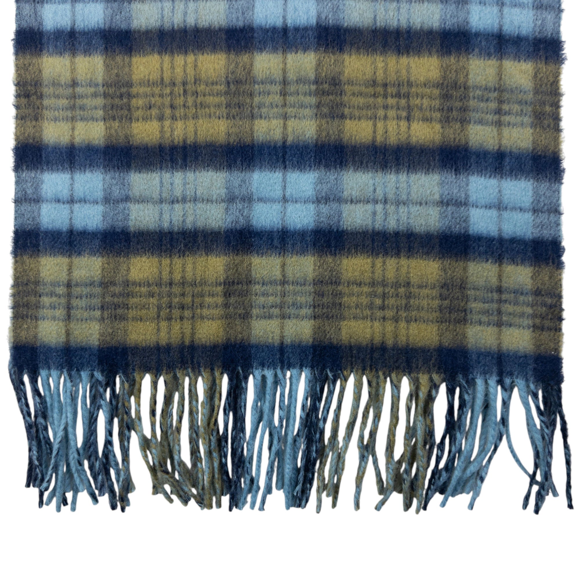 Vintage 90s Pierre Balmain Checkered Wool Tassel Scarf