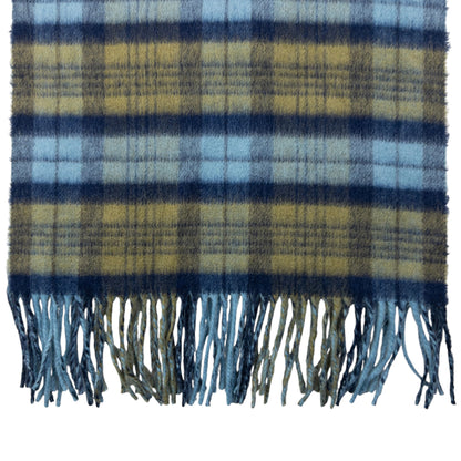 Vintage 90s Pierre Balmain Checkered Wool Tassel Scarf