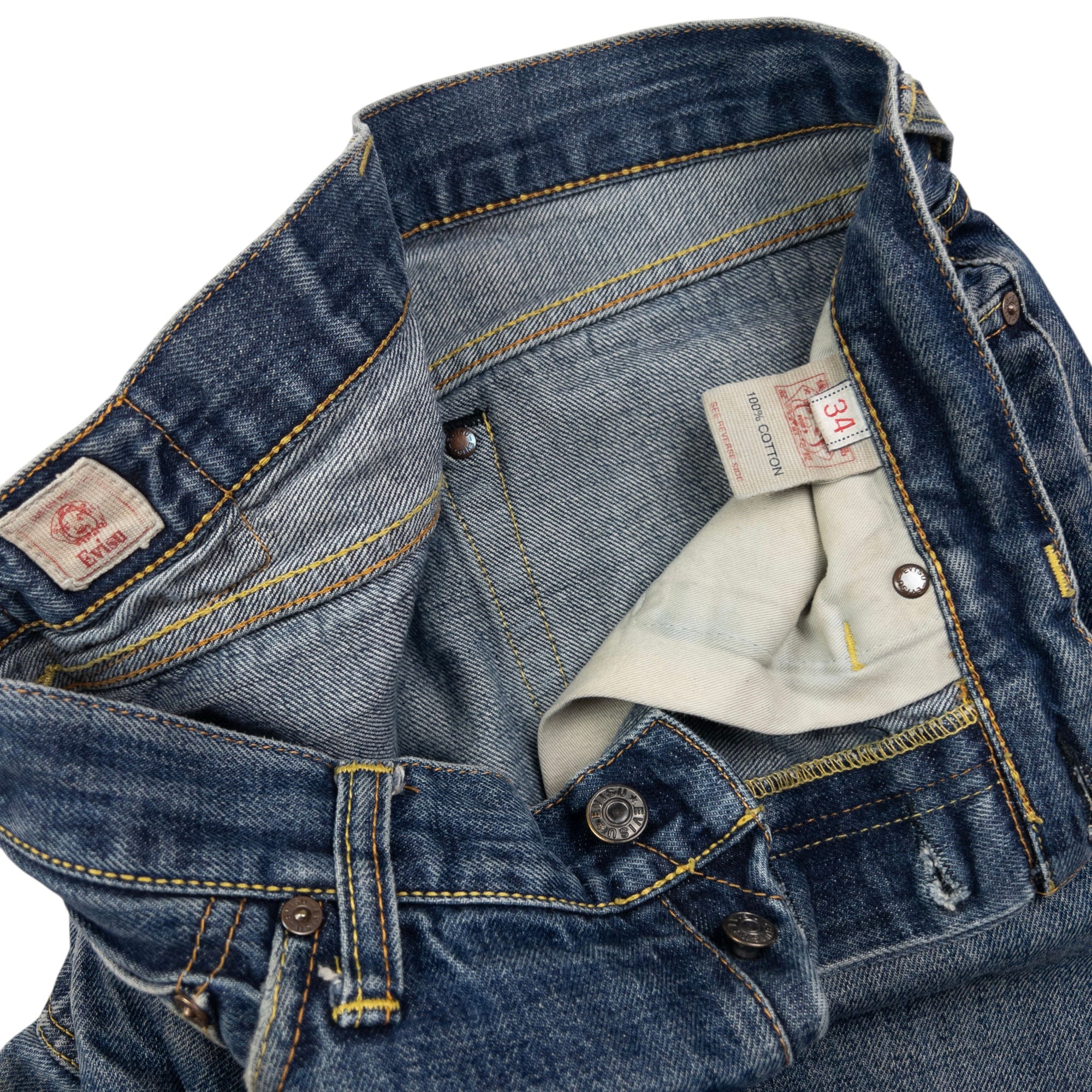 Vintage Evisu Double Gull Embroidered Japanese Denim Jeans Size W32