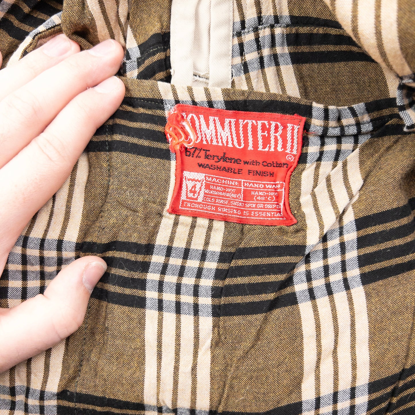 Vintage 80s Burberry Nova Check Lined Trench Jacket Size XL