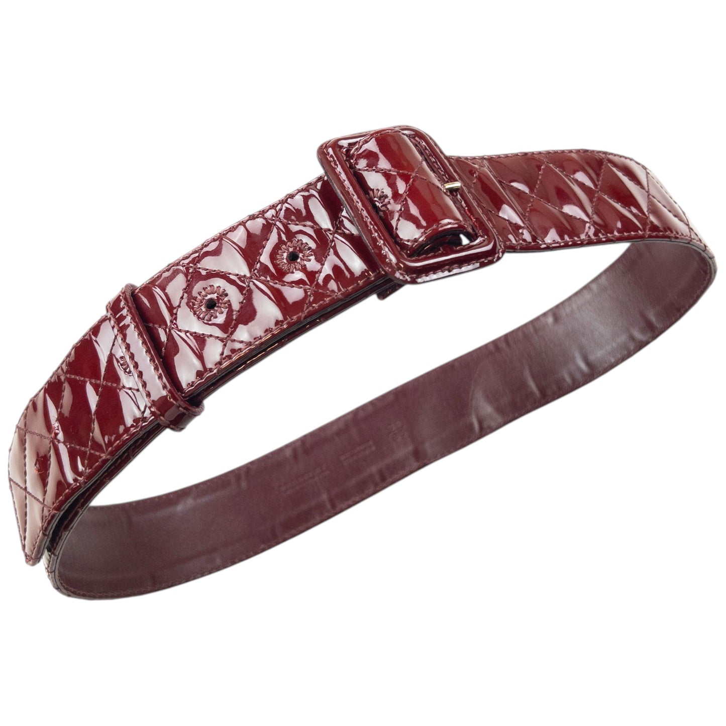 Vintage 2000s Burberry Quilted Patent Leather Belt Size L