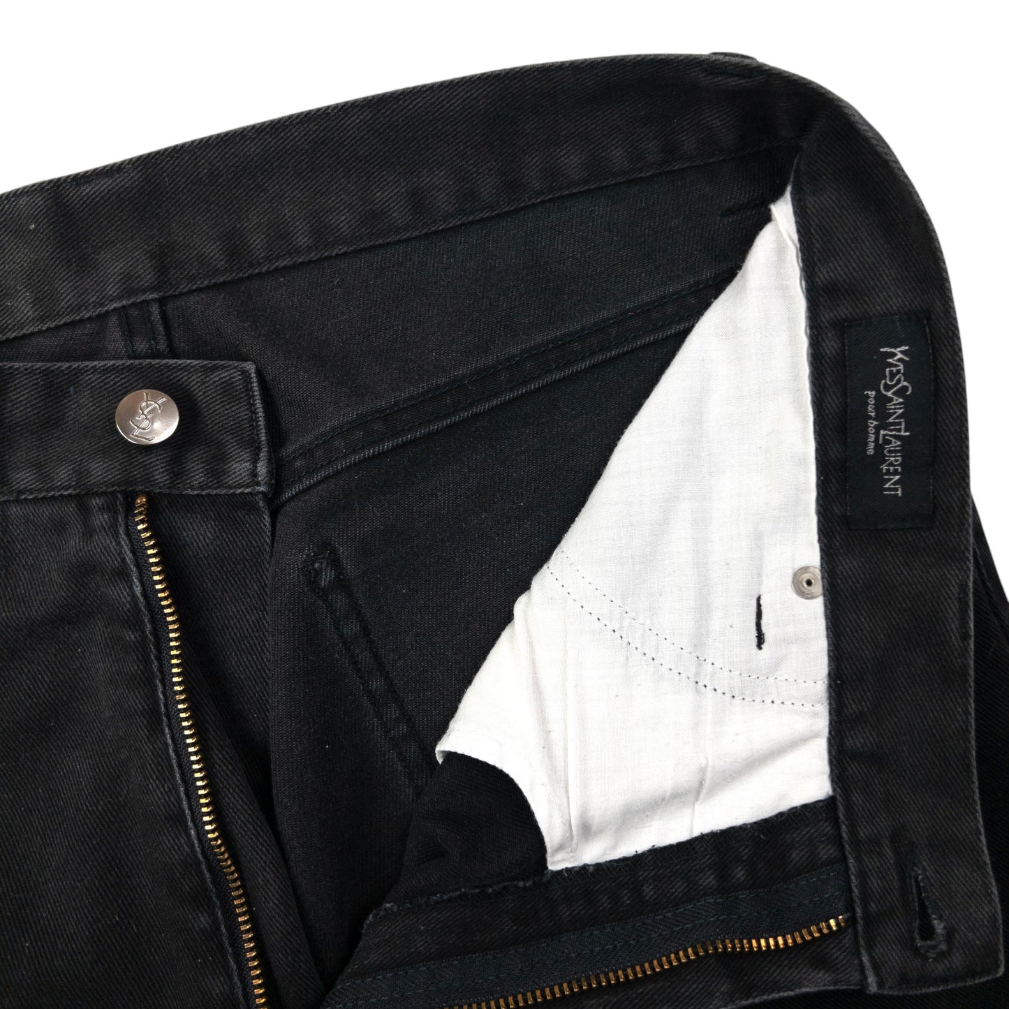 Vintage YSL Yves Saint Laurent Embossed Denim Jeans Size W33