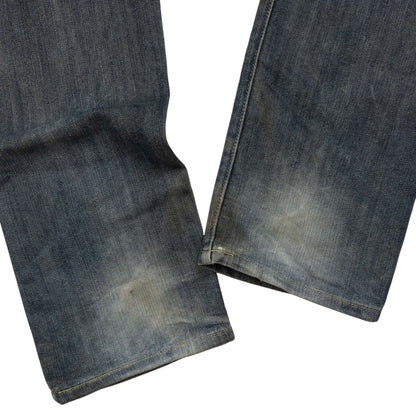 Vintage Sugoi Embroidered Koi Fish Japanese Denim Jeans Size W30