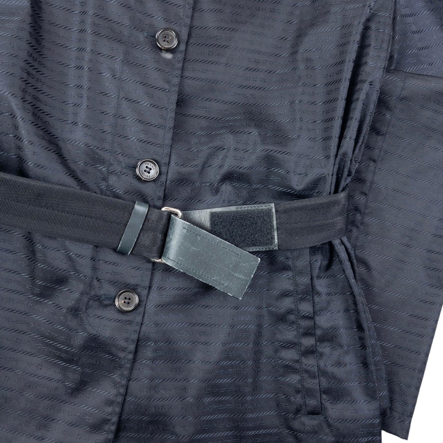 Vintage 2000s Prada Monogram Belt Waist Jacket Size XL