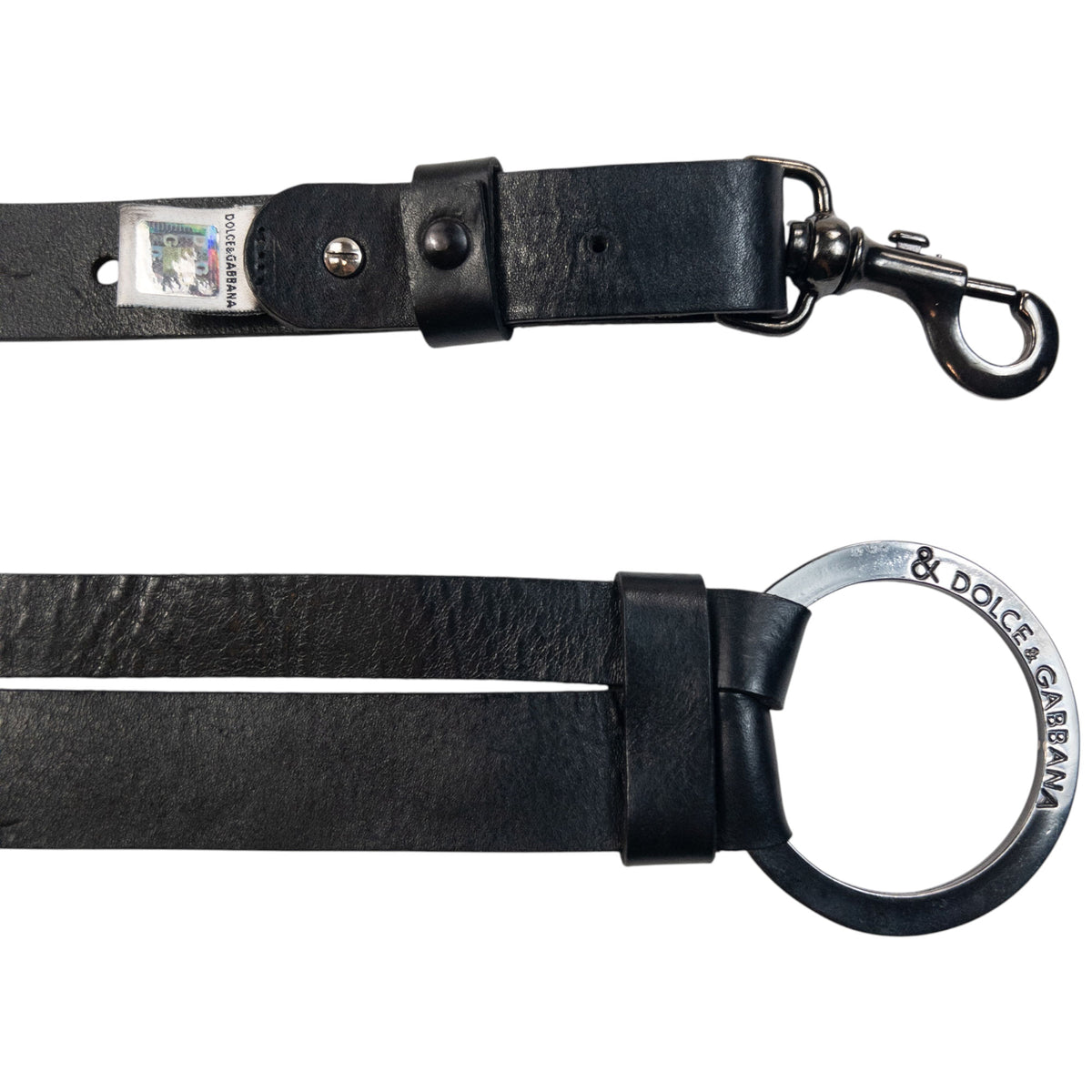 Vintage 2000s Dolce & Gabbana Leather Clip Ring Belt Size M